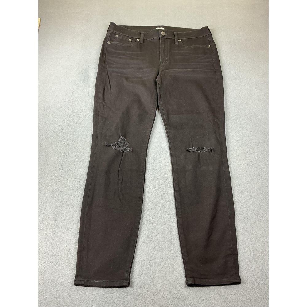 J.CREW Jeans Mens 31x32 Black Slim Skinny Stretch Distressed Dark Denim E3041